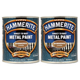 2X Hammerite Hammered Copper Paint 750ml Tin Paint